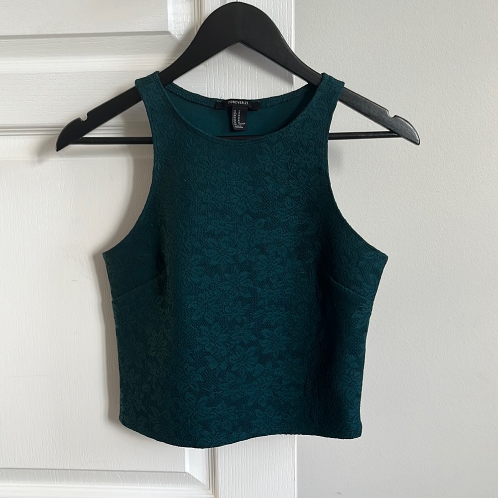 Forever21 teal crop top